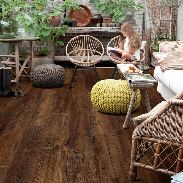 Piso Laminado Quick Step Castanheiro Escuro Restaurado