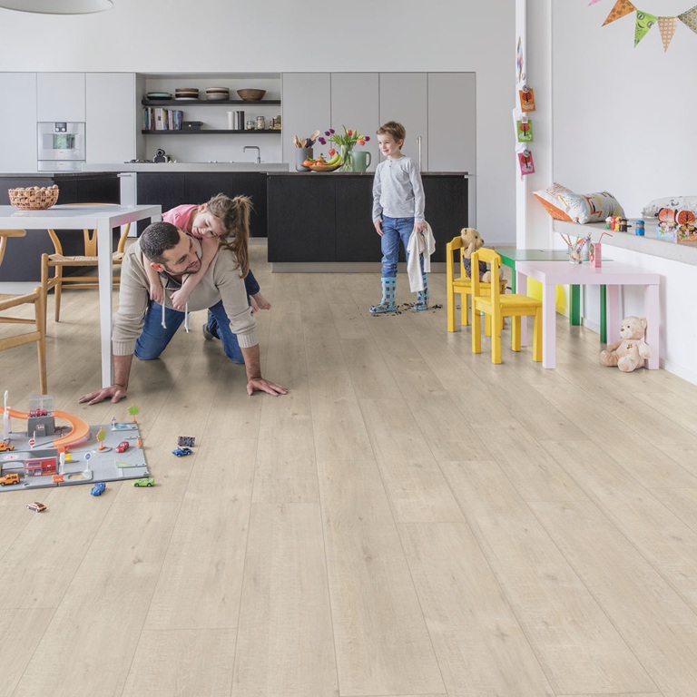 Piso Laminado Quick Step Carvalho Bege Serrado