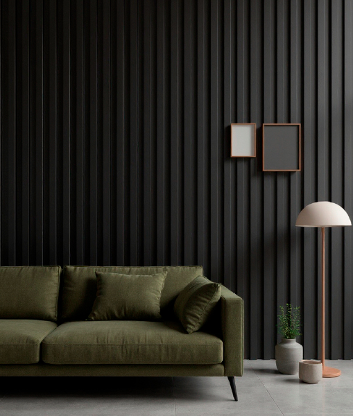 Revestimento Vinílico de Parede America Bambu Ripado Black