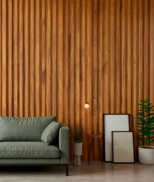 Revestimento Vinílico de Parede America Bambu Ripado Freijó Texturizado