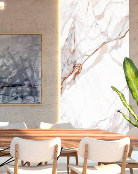 Revestimento Vinílico de Parede Marble Flex Branco Carrara