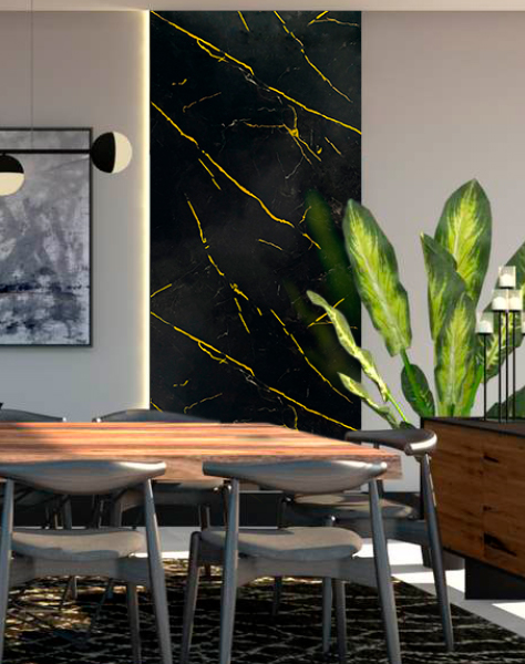 Revestimento Vinílico de Parede Marble Flex Nero